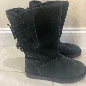 Ugg Allegra Bow Black Boots